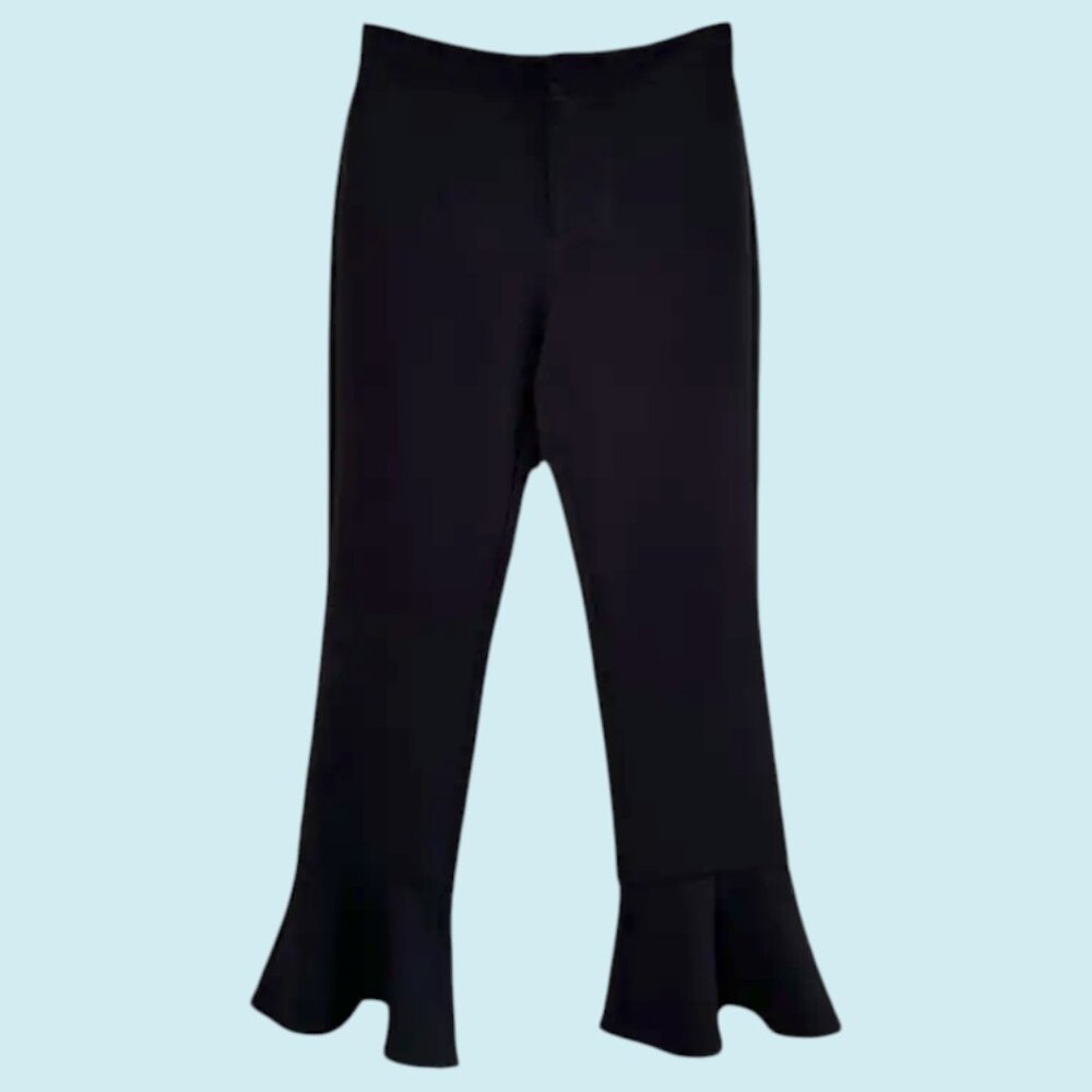 Rebecca Minkoff Pants Women’s Size 29 Black Cecily Ruffle Peplum Hem Trousers